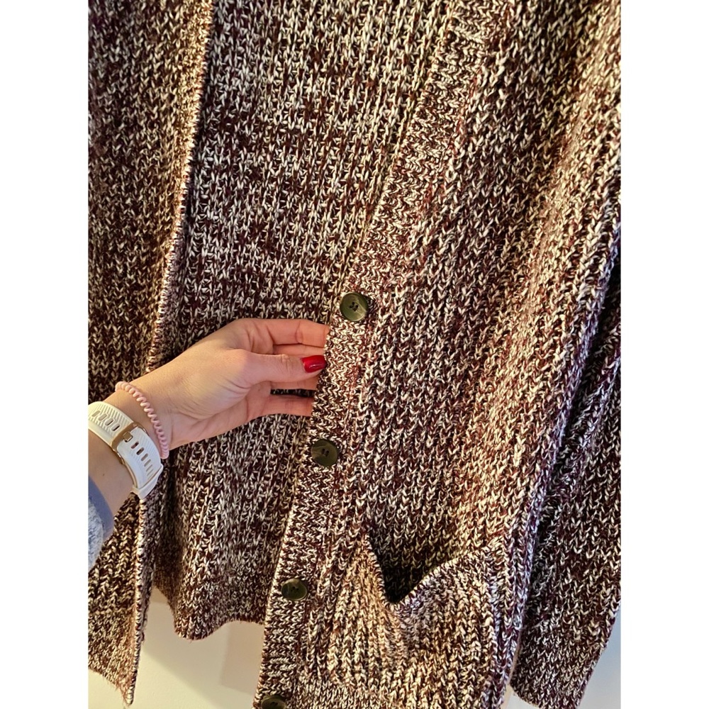 GARAGE Cranberry and white marled long cardigan - Picture 5 of 6
